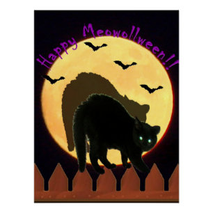 Frohes Meowolleen Poster