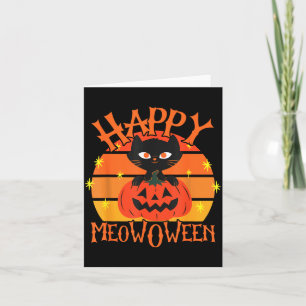 Frohes Meowoween Halloween Schwarze Katze Jack O L Karte