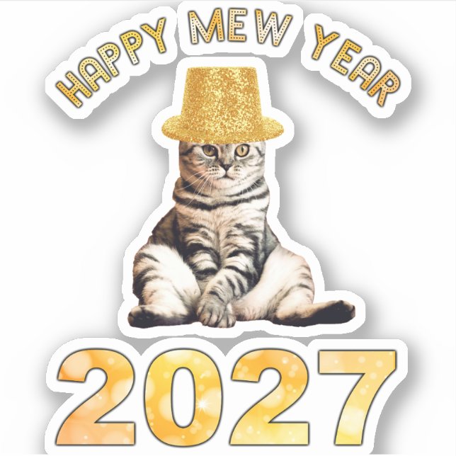 Frohes Mew Jahr 2027 Aufkleber (Vorderseite)