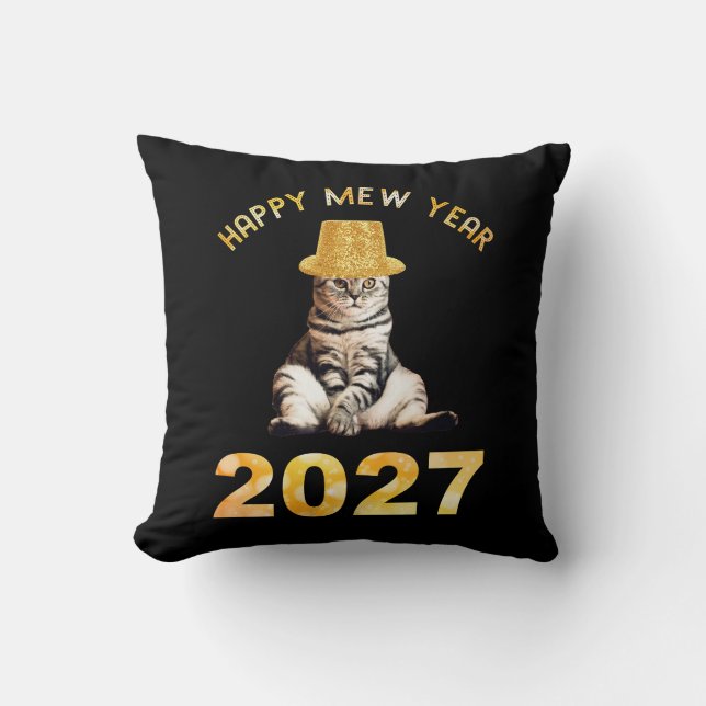 Frohes Mew Jahr 2027 Kissen (Vorderseite)