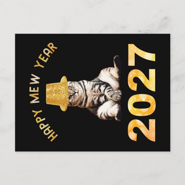 Frohes Mew Jahr 2027 Postkarte (Vorderseite)