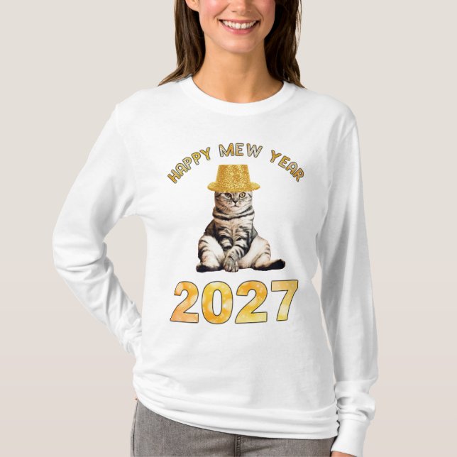 Frohes Mew Jahr 2027 T-Shirt (Vorderseite)
