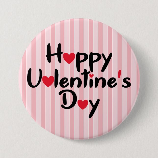 Frohes modernes Valentinstag Button (Vorderseite)