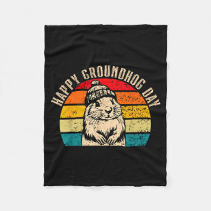 Frohes Murmeltiertag 2025 Woodchuck Vintage Fleecedecke