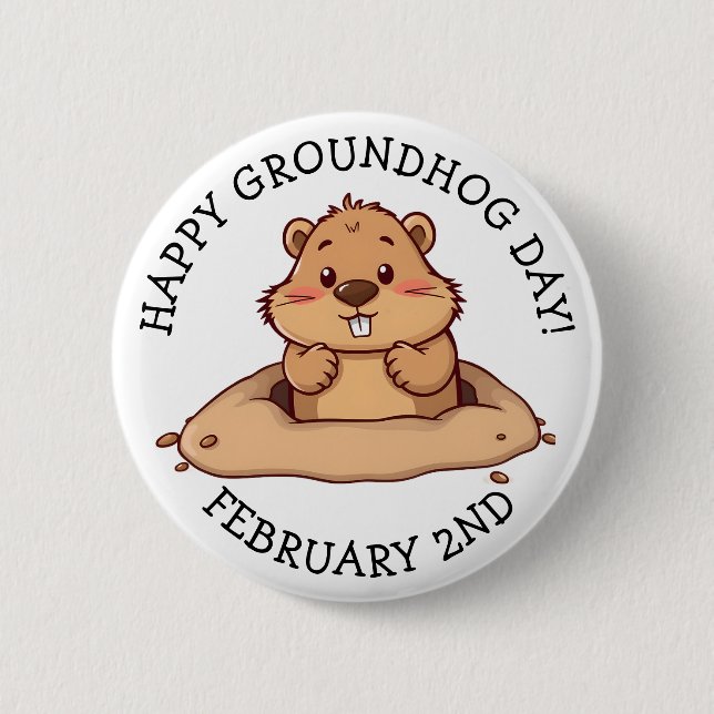 Frohes Murmeltiertag | 2. Februar Button (Vorderseite)