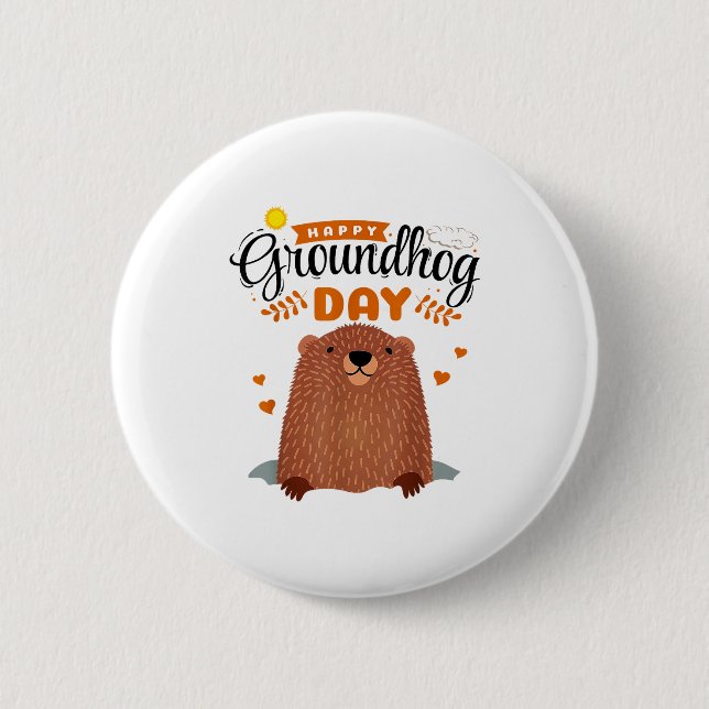 Frohes Murmeltiertag  Button (Vorderseite)
