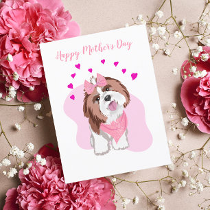 Frohes Muttertags-Shih-Tzu Mit Herzen Karte