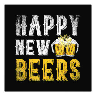 Frohes neues Bierparty Fotodruck
