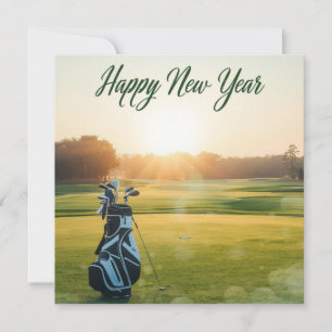 Frohes neues Golf-Jahr für Golfer-Gruß Feiertagskarte