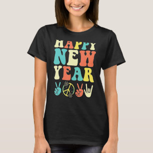 Frohes neues Hippie-Jahr 2023 - Zeichen des Friede T-Shirt