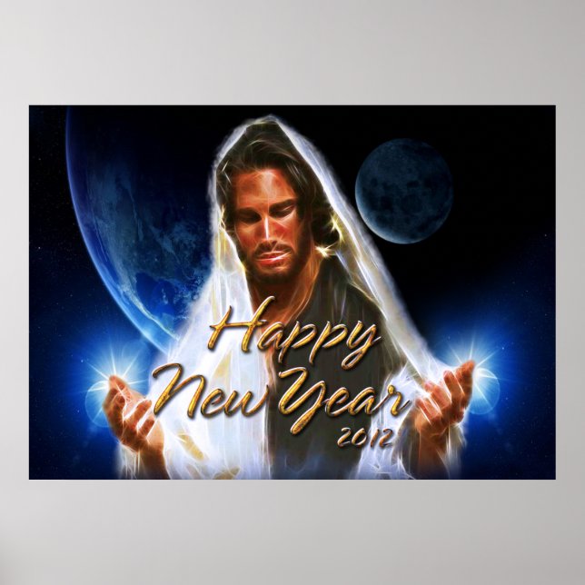 Frohes neues Jahr 2012 C Print Poster (Vorne)