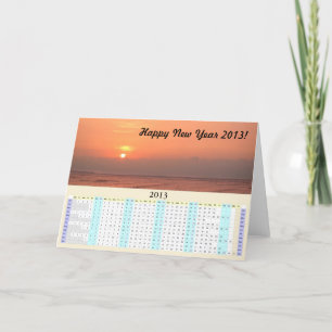 Frohes neues Jahr 2013 Sonnenuntergang über dem Oz Feiertagskarte