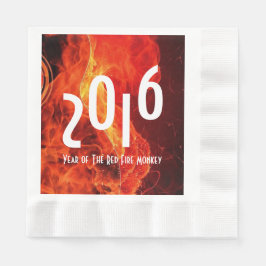 Frohes neues Jahr 2016 Jahr des Rotfeueraffen Serviette