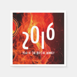 Frohes neues Jahr 2016 Jahr des Rotfeueraffen Serviette