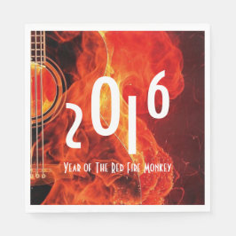 Frohes neues Jahr 2016 Jahr des Rotfeueraffen Serviette