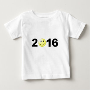 Frohes Neues Jahr 2016 Lustige Süße Zahl Baby T-shirt