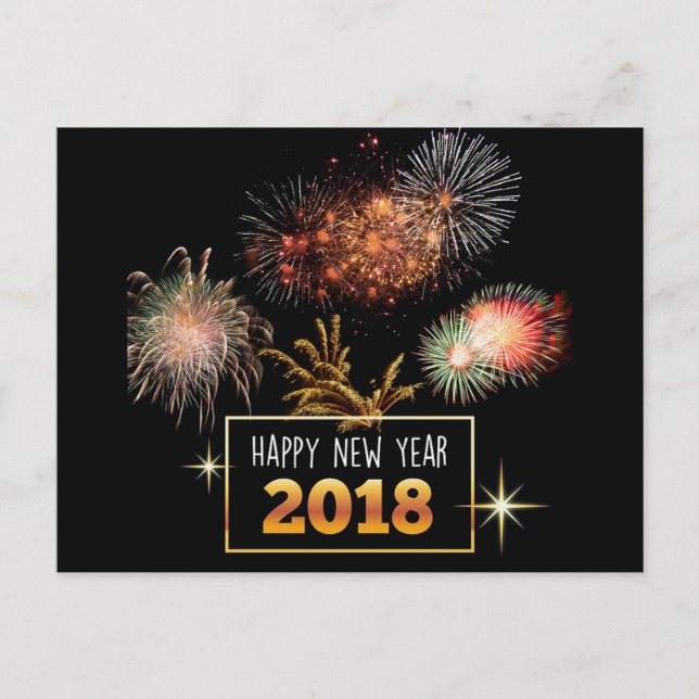 Frohes neues Jahr 2018 Feiertagspostkarte (Vorderseite)