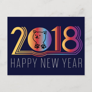 Frohes neues Jahr 2018 Feiertagspostkarte