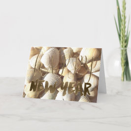 Frohes neues Jahr 2018 Muscheln Sommer Tropical Be Feiertagskarte