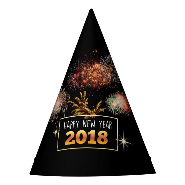 Frohes neues Jahr 2018 Partyhütchen (Vorderseite)