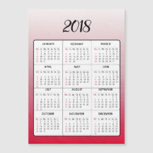 Frohes neues Jahr 2018 Roter Magnetischer Kalender