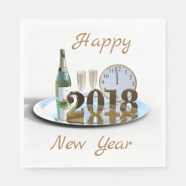 Frohes neues Jahr 2018 Serviette (Vorderseite)