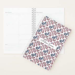 Frohes neues Jahr 2019 Patriotische US Flagge Planer