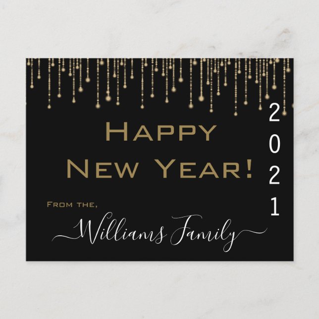 Frohes neues Jahr 2021 Feiertagspostkarte (Vorderseite)