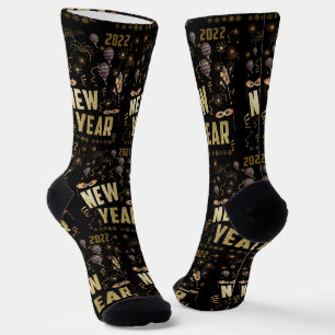 Frohes neues Jahr 2022, Holiday Gold Glitzer Festi Socken