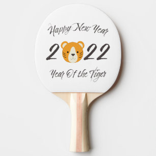Frohes neues Jahr 2022 Jahr des Tiger Ping Pong Pa Tischtennis Schläger