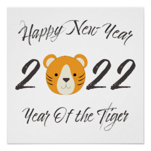 Frohes neues Jahr 2022 Jahr des Tigers Poster