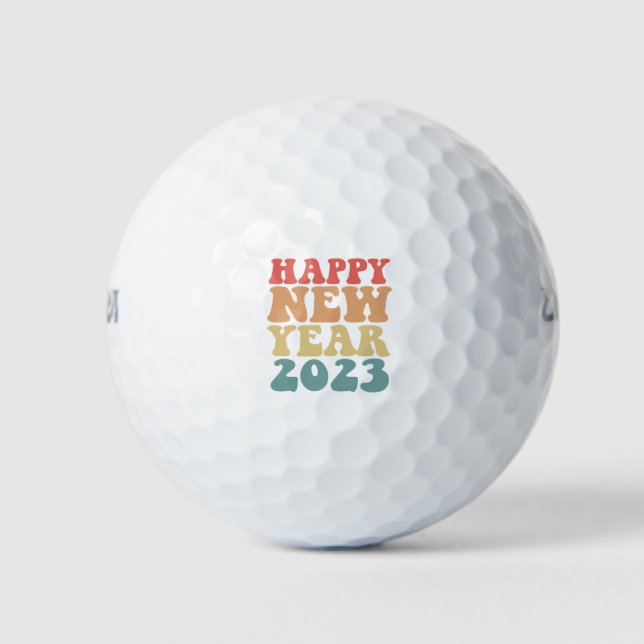 Frohes Neues Jahr 2023 Silvester-Geschenk Golfball (Vorderseite)