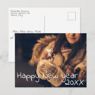 Frohes Neues Jahr 2023 Skript Vollbild Foto Postkarte