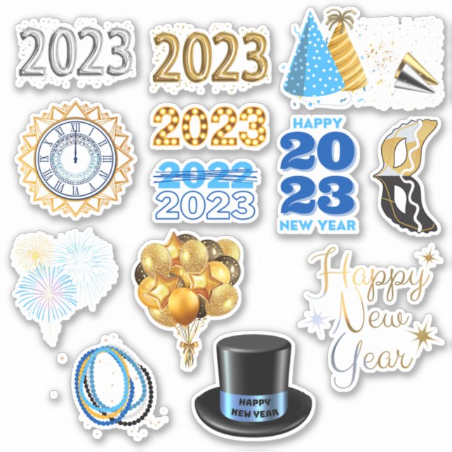 Frohes neues Jahr 2023 Sticker (Vorderseite)