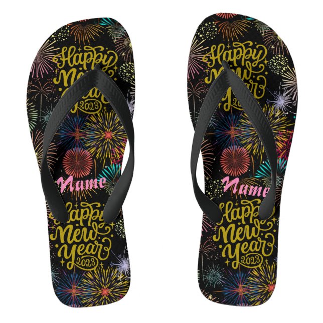 Frohes neues Jahr 2023 Thunder_Cove Flip Flops (Fußbett)