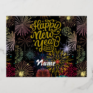 Frohes neues Jahr 2023 Thunder_Cove Folien Feiertagspostkarte