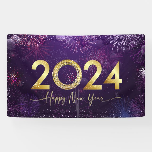 Frohes neues Jahr 2024 Banner (Horizontal)