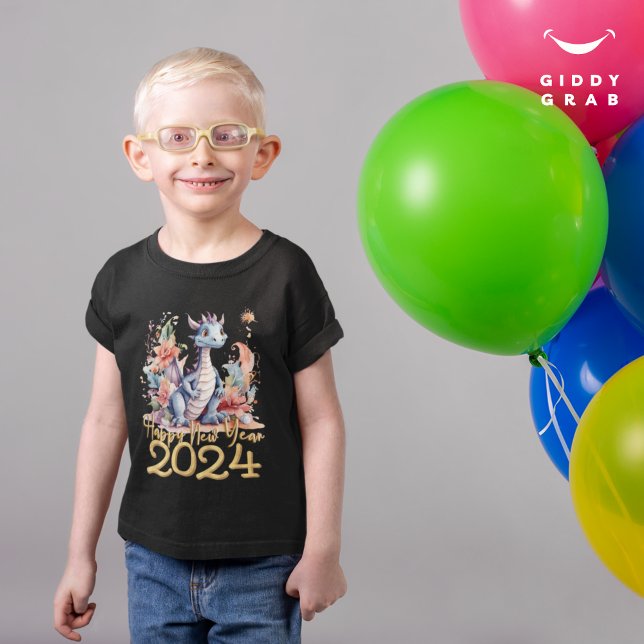 Frohes neues Jahr 2024 chinesischer Drache Schwarz T-Shirt (Von Creator hochgeladen)