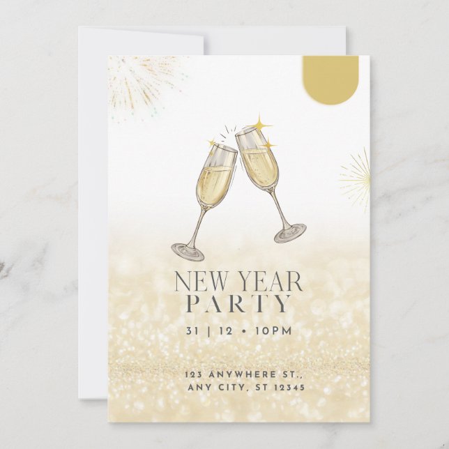 Frohes neues Jahr 2024 - Einladung (Vorderseite)