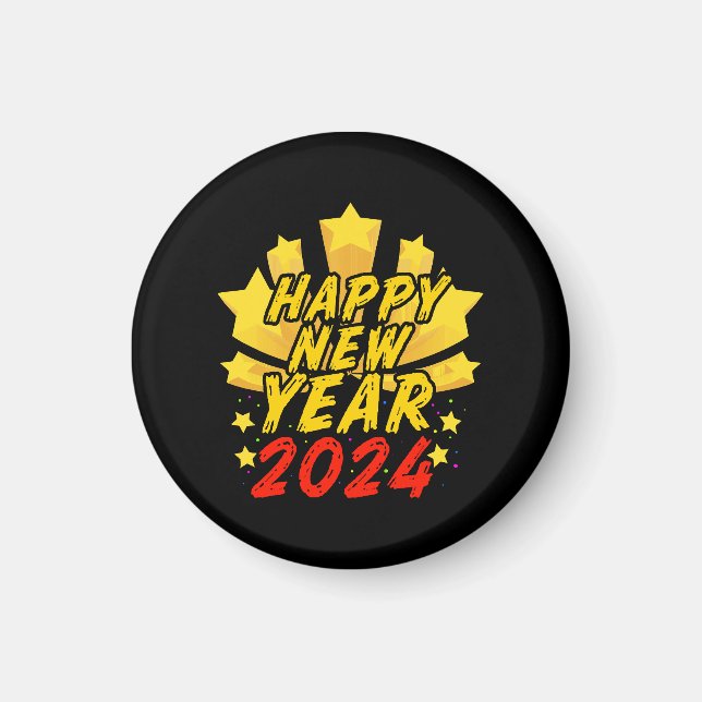 Frohes neues Jahr 2024 Magnet (Vorne)