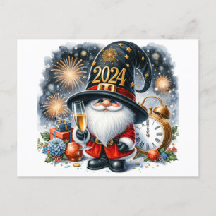 Frohes neues Jahr 2024 Postkarte