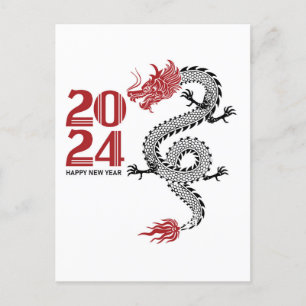 Frohes neues Jahr 2024 Postkarte