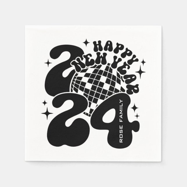 Frohes neues Jahr 2024 Serviette (Vorderseite)