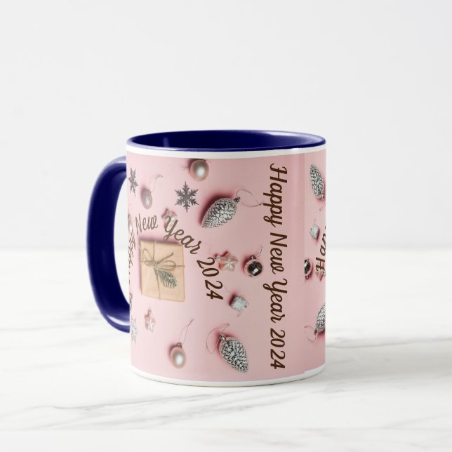 Frohes neues Jahr 2024 Tasse (Vorderseite Links)