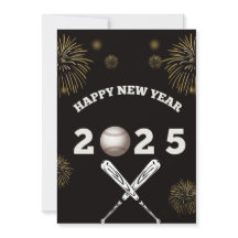 Frohes neues Jahr 2025 Baseball Feiertagskarte