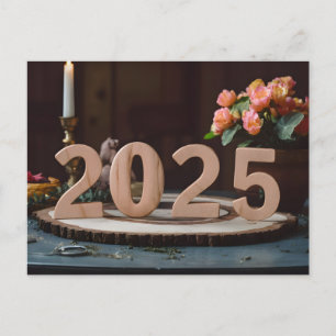 Frohes neues Jahr 2025 Elegante Feier Feiertagspostkarte