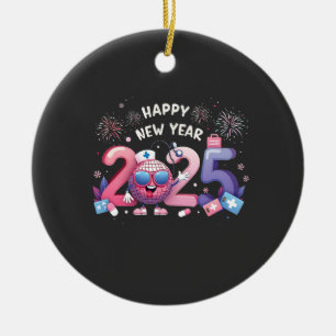 Frohes Neues Jahr 2025 Krankenpflege Disco-Kugel G Keramik Ornament