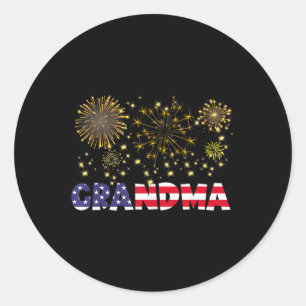 Frohes neues Jahr 2025 Oma American Flag Familie F Runder Aufkleber