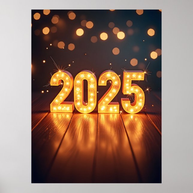 Frohes neues Jahr 2025 Poster (Vorne)