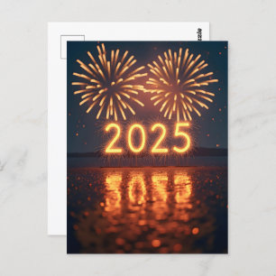 Frohes neues Jahr 2025 Postkarte